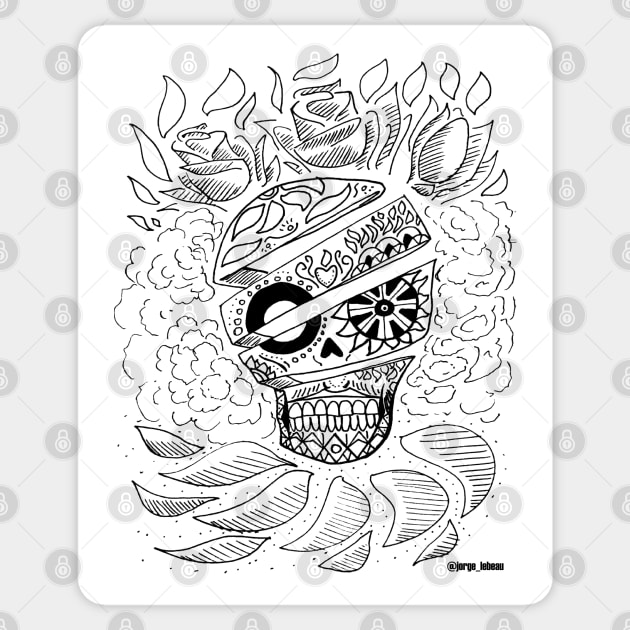 paper catrina skull ecopop Sticker by jorge_lebeau